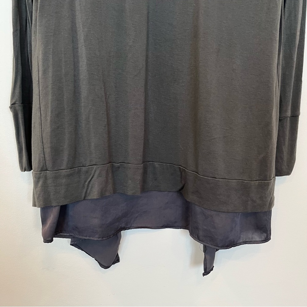 ANTHROPOLOGIE Saturday Sunday Green Moss Waterfall Cardigan Womens Large Pocket - Picture 7 of 8